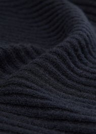 Wool Zip Front Rib Cardigan