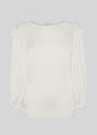 Ellahay Hammered Satin Top Ivory/Multi
