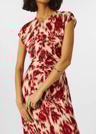 Petite Blurred Floral Crepe Dress