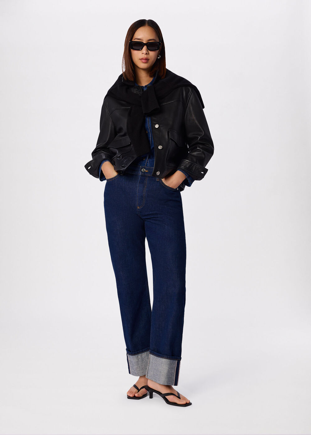 Natia Leather Western Jacket