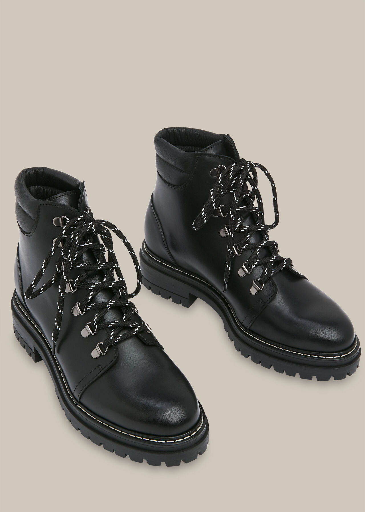 Black Amber Lace Up Boot, WHISTLES