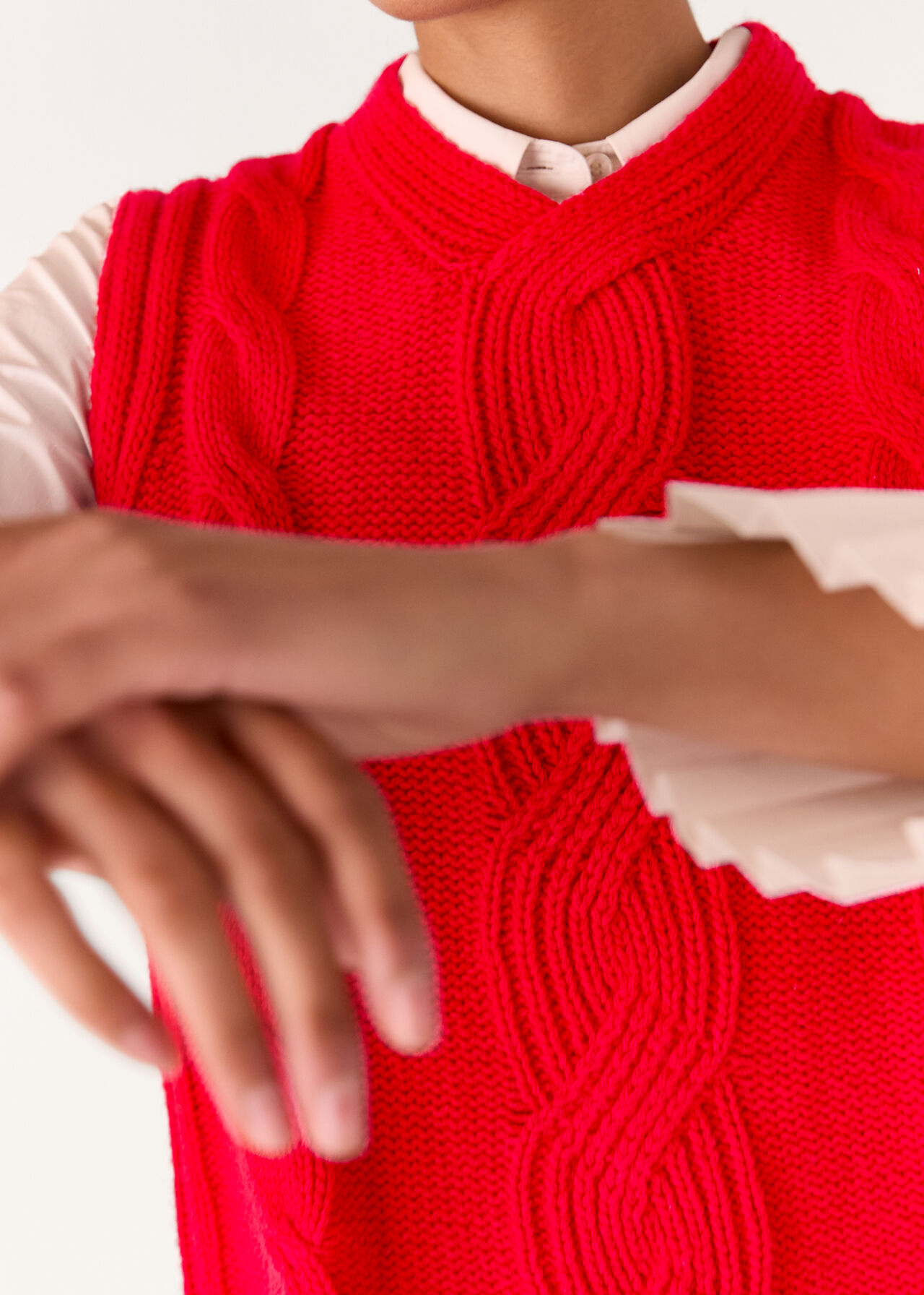 Cable Detail Knitted Tank