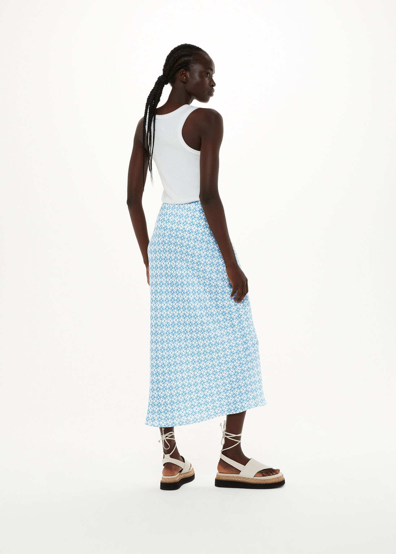 Two Tone Tile Bias Cut Skirt