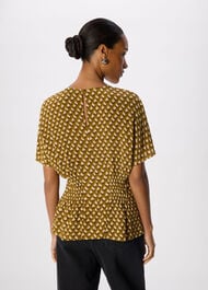 Ikat Spot Shirred Blouse