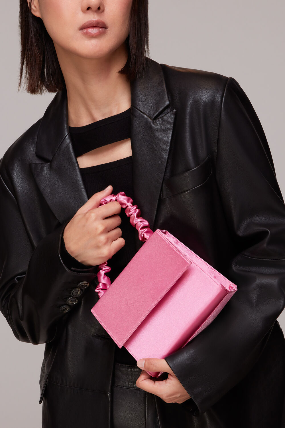 Payton Satin Top Handle Bag