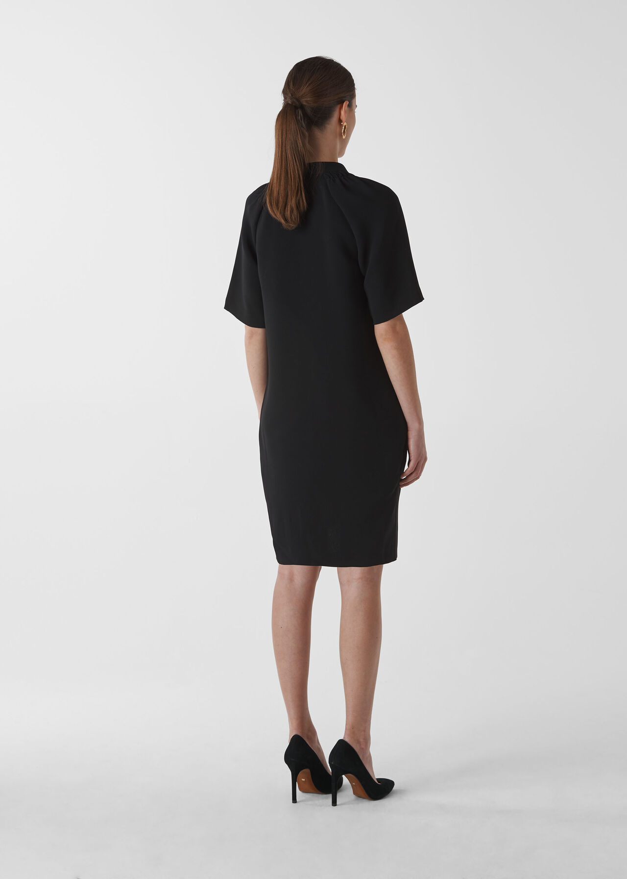 Black Devyn Crepe Dress | WHISTLES | Whistles UK