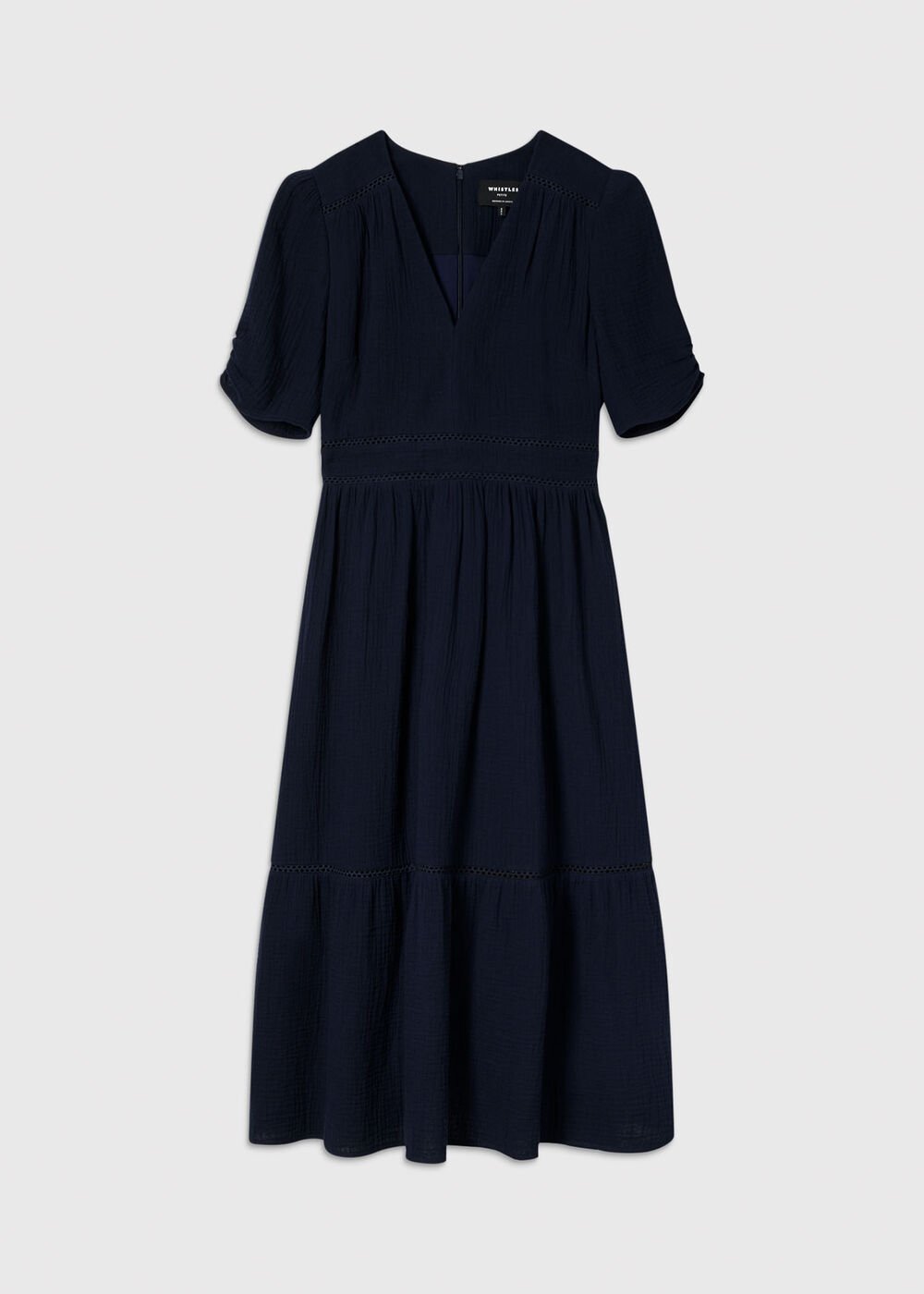 Petite V Neck Textured Midi Dress