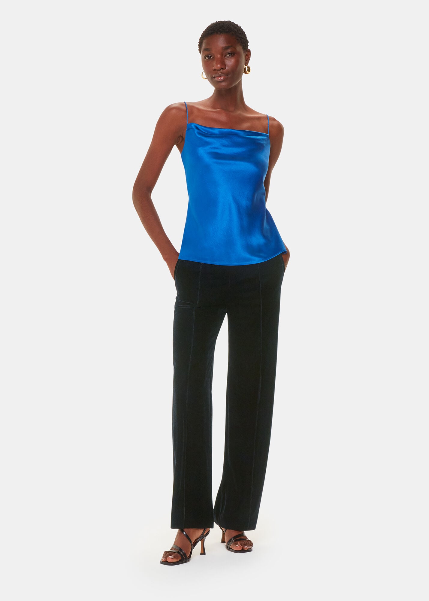 Dark Green Ruched Front Detail Jersey Top | WHISTLES | Whistles UK |