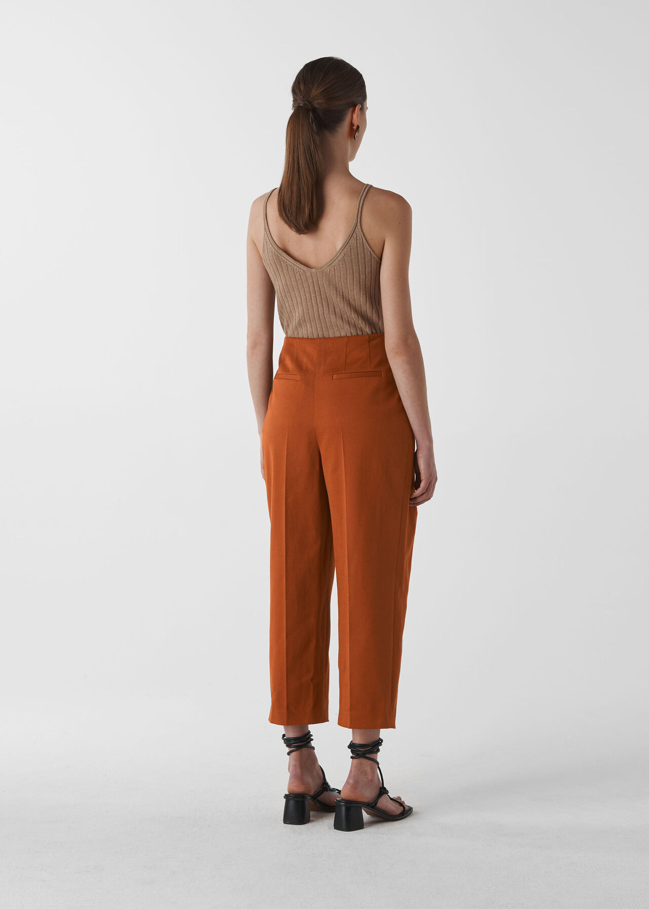 Alicia Deep Pleat Trouser Rust