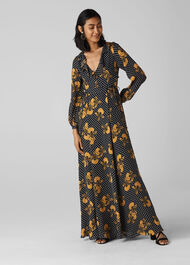 Kira Spot Floral Maxi Dress Yellow/Multi