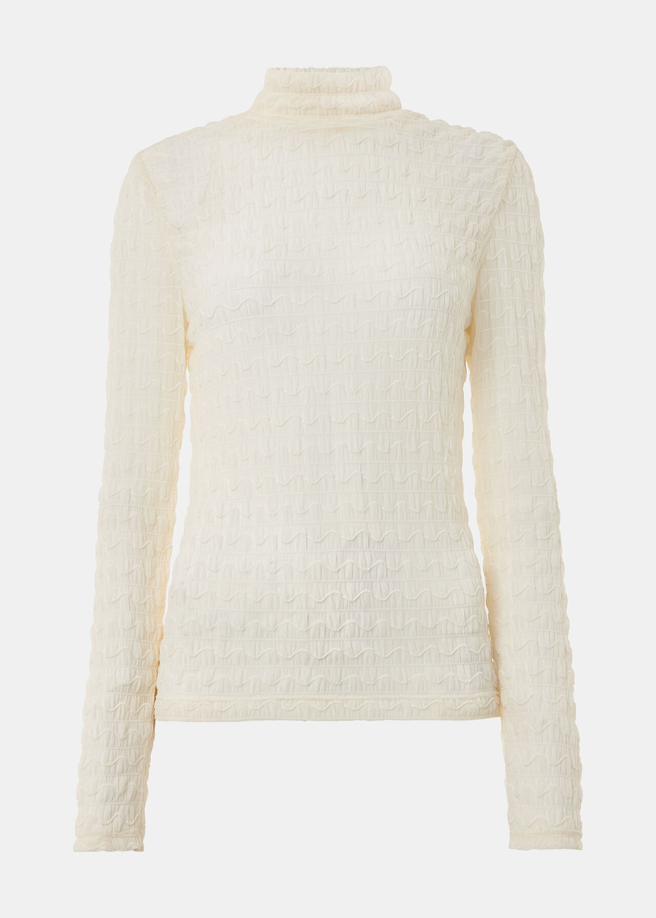 White Texture Ruched Top | WHISTLES
