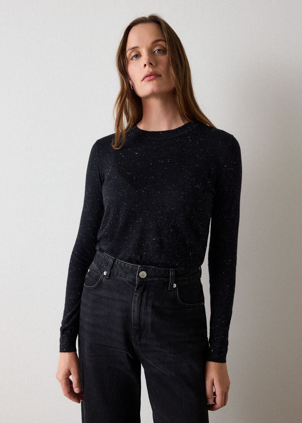Black Annie Sparkle Crew Neck