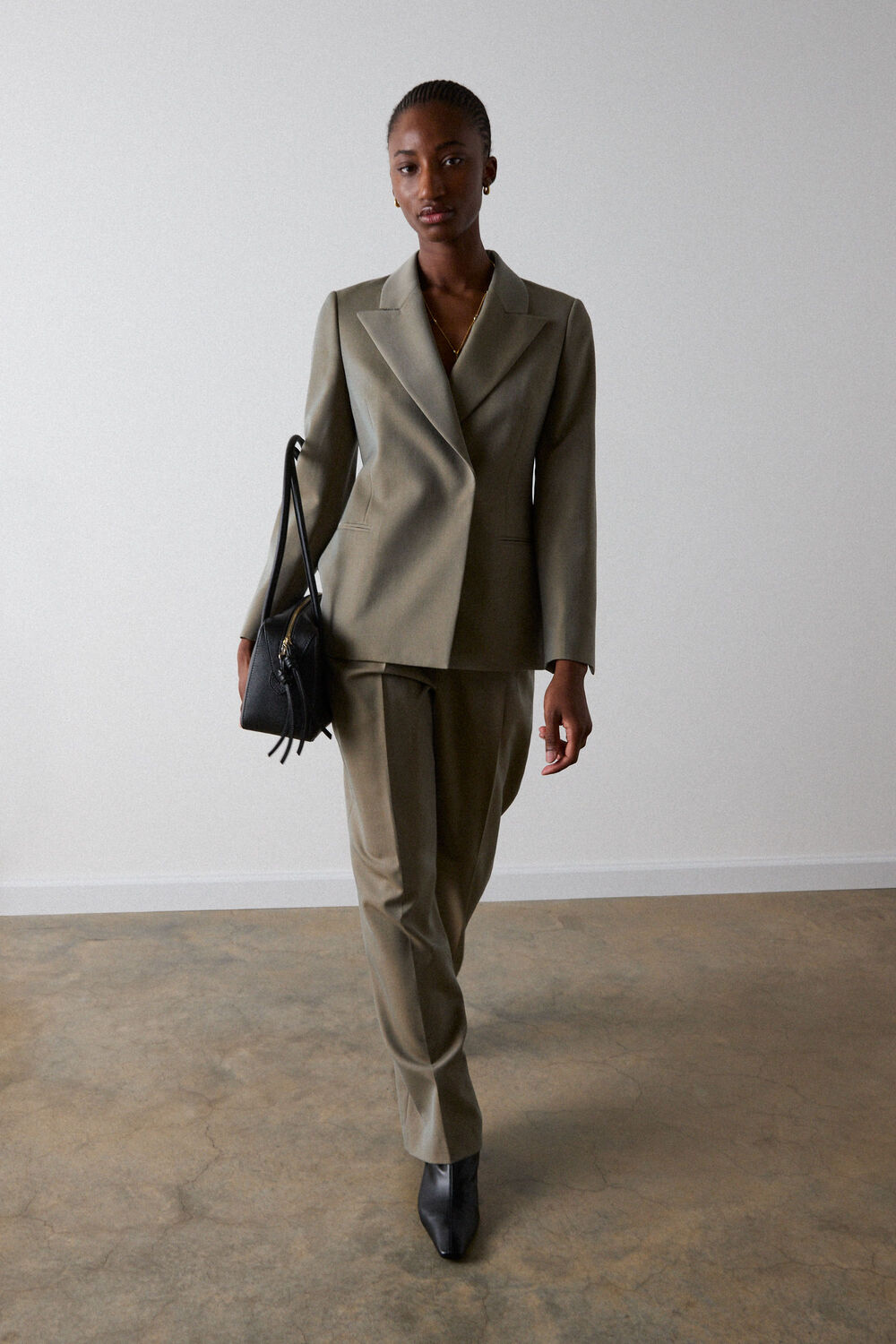 Taupe Double Breasted Blazer