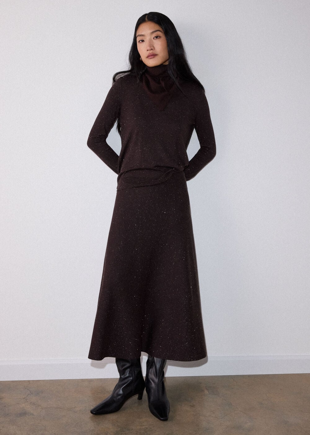 Annie Sparkle Knit Midi Skirt