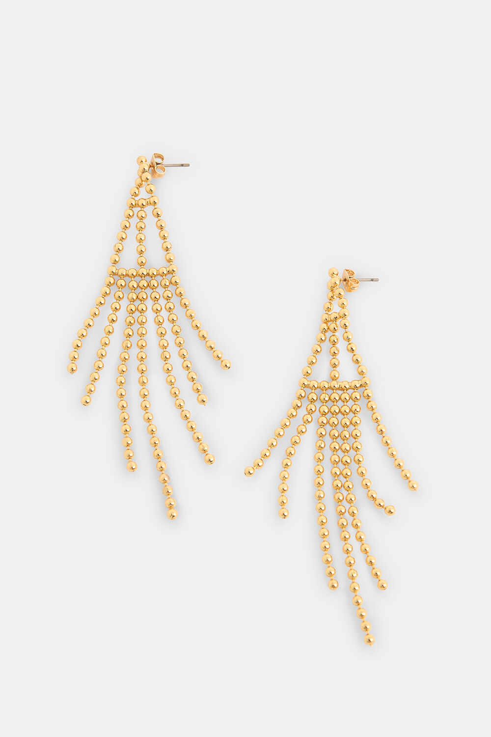Gold Seed Bead Statement Earring