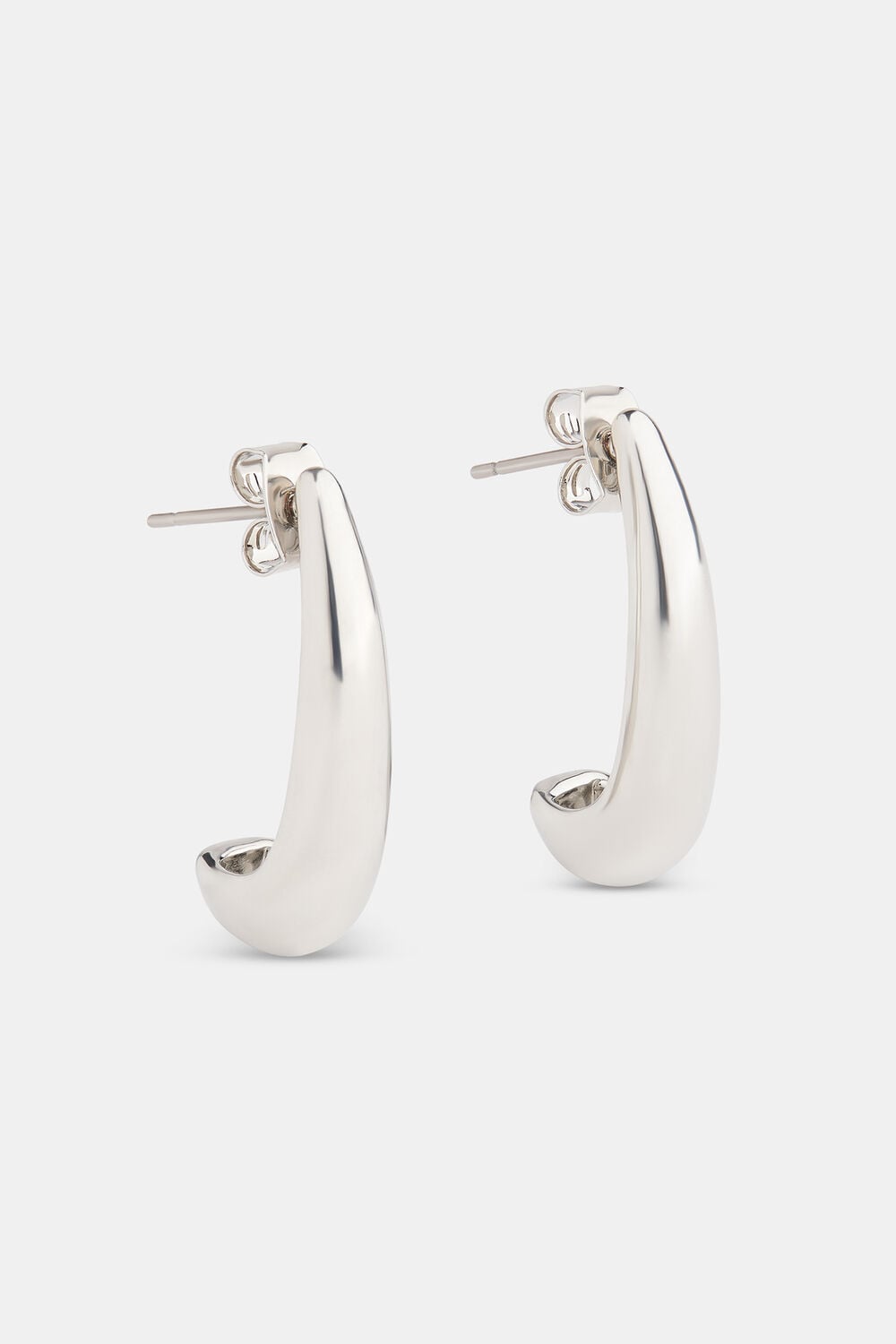 Silver Mini Curved Earring