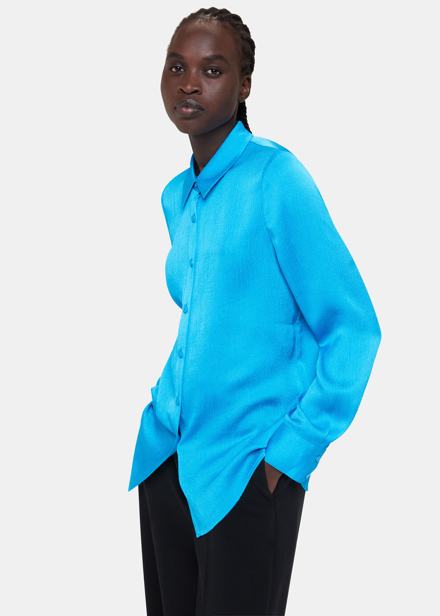 Turquoise top satin top