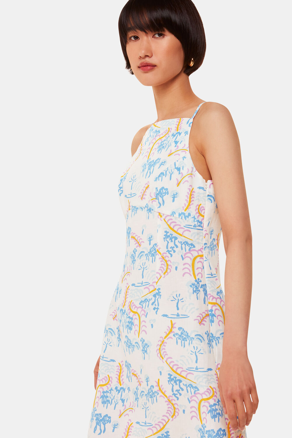 Ivory Rainforest Linen Blend Dress