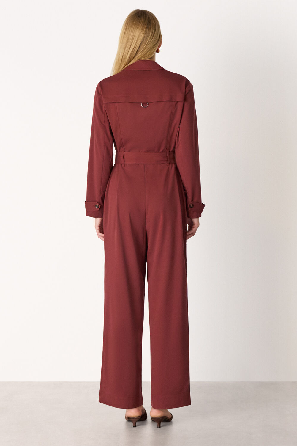 Rust Trench Detail Jumpsuit