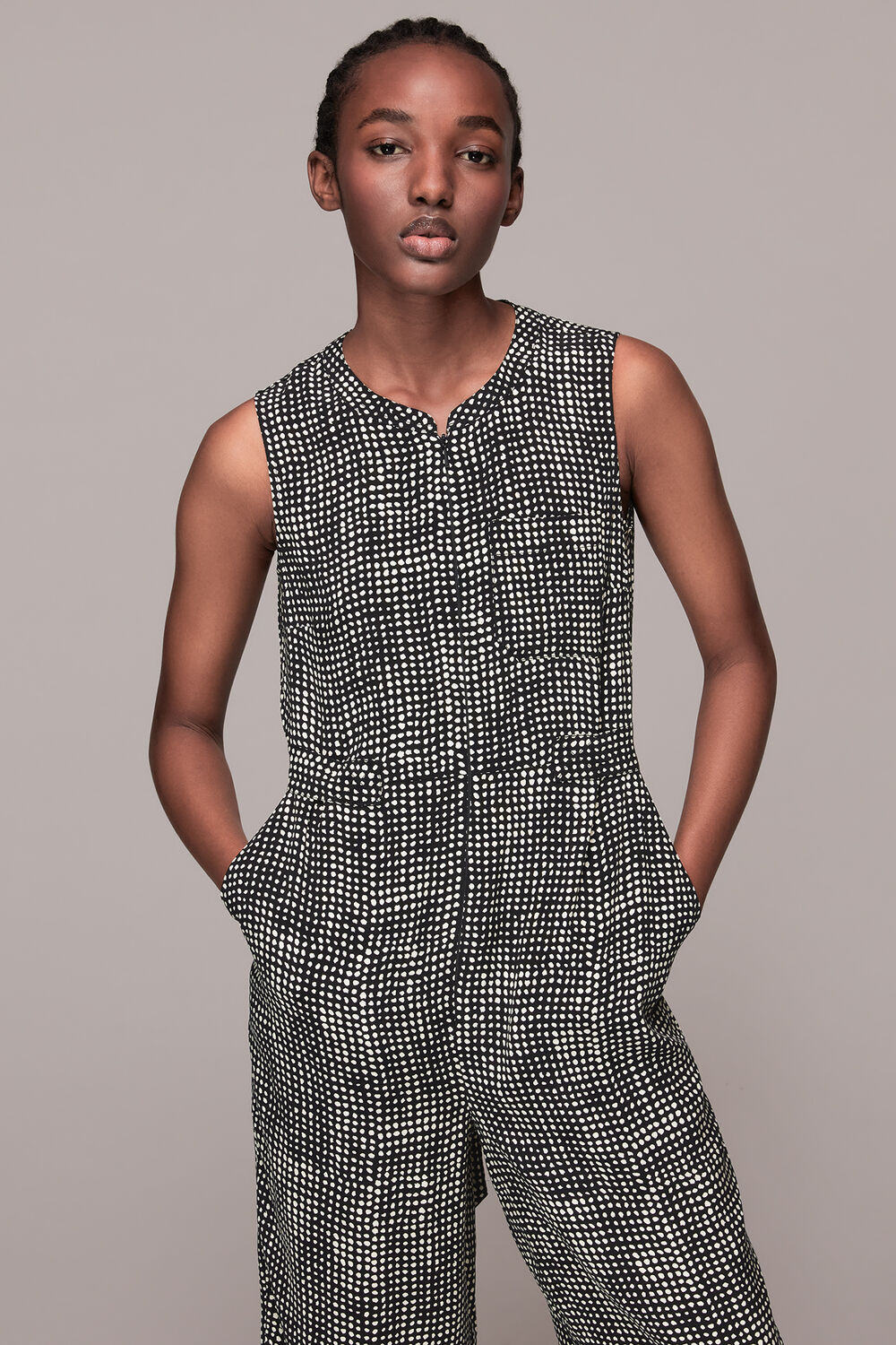 Josie Spotted Check Jumpsuit