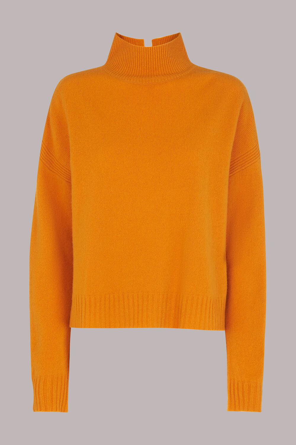 Wool Split Funnel Neck Jumper