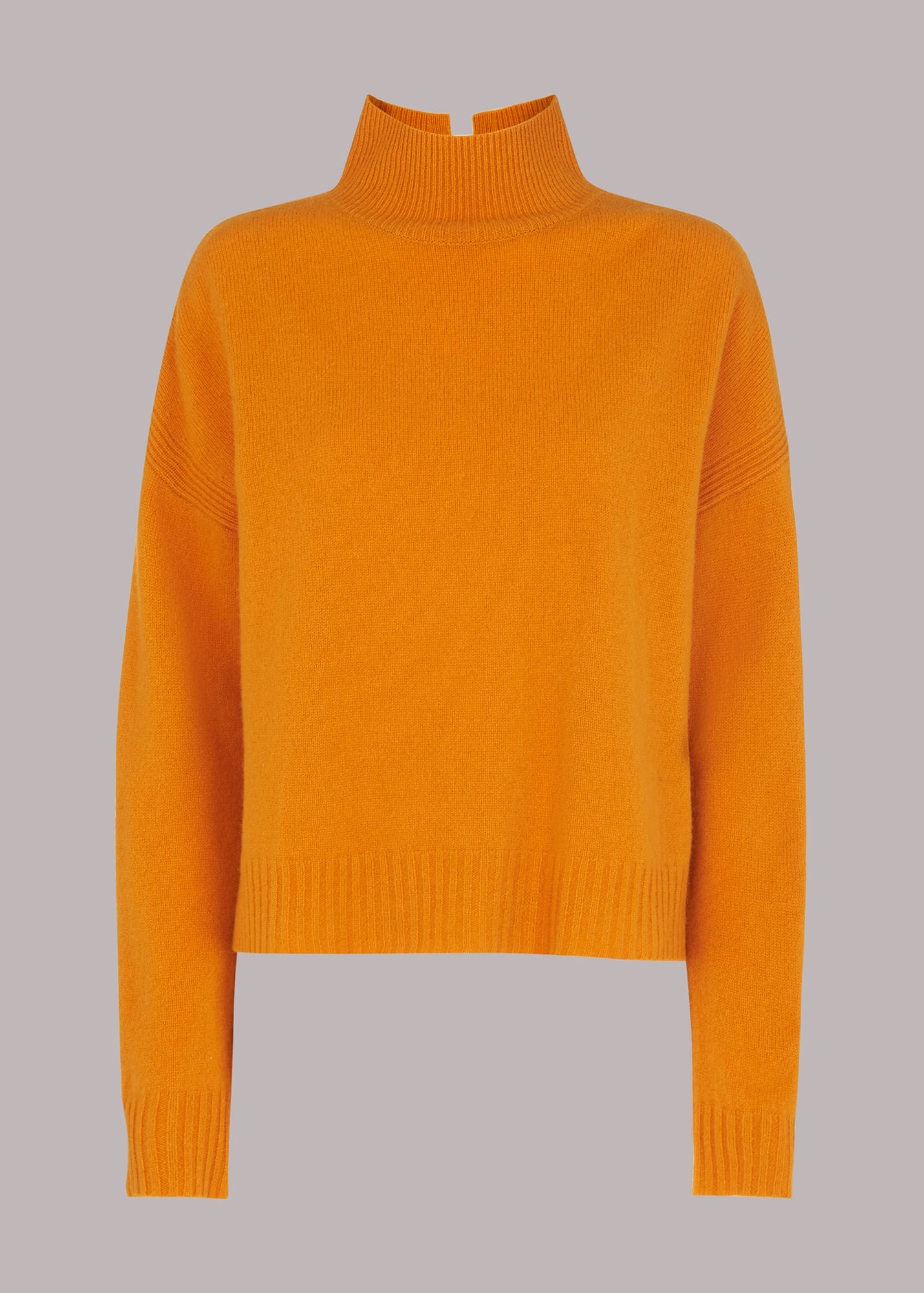 Orange Wool Split Funnel Neck Jumper WHISTLES