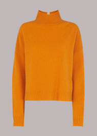 Wool Split Funnel Neck Jumper
