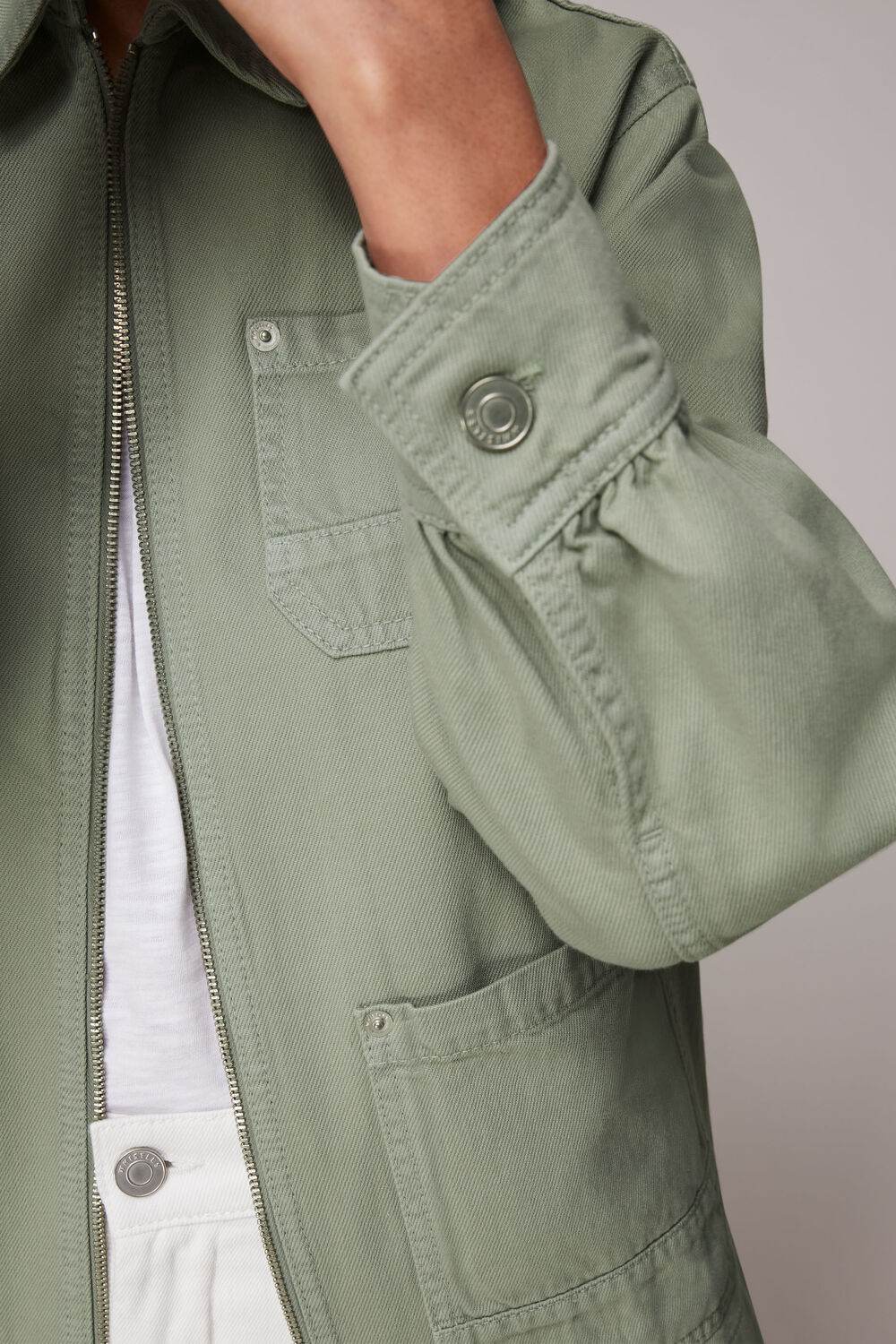Zip Front Cargo Jacket