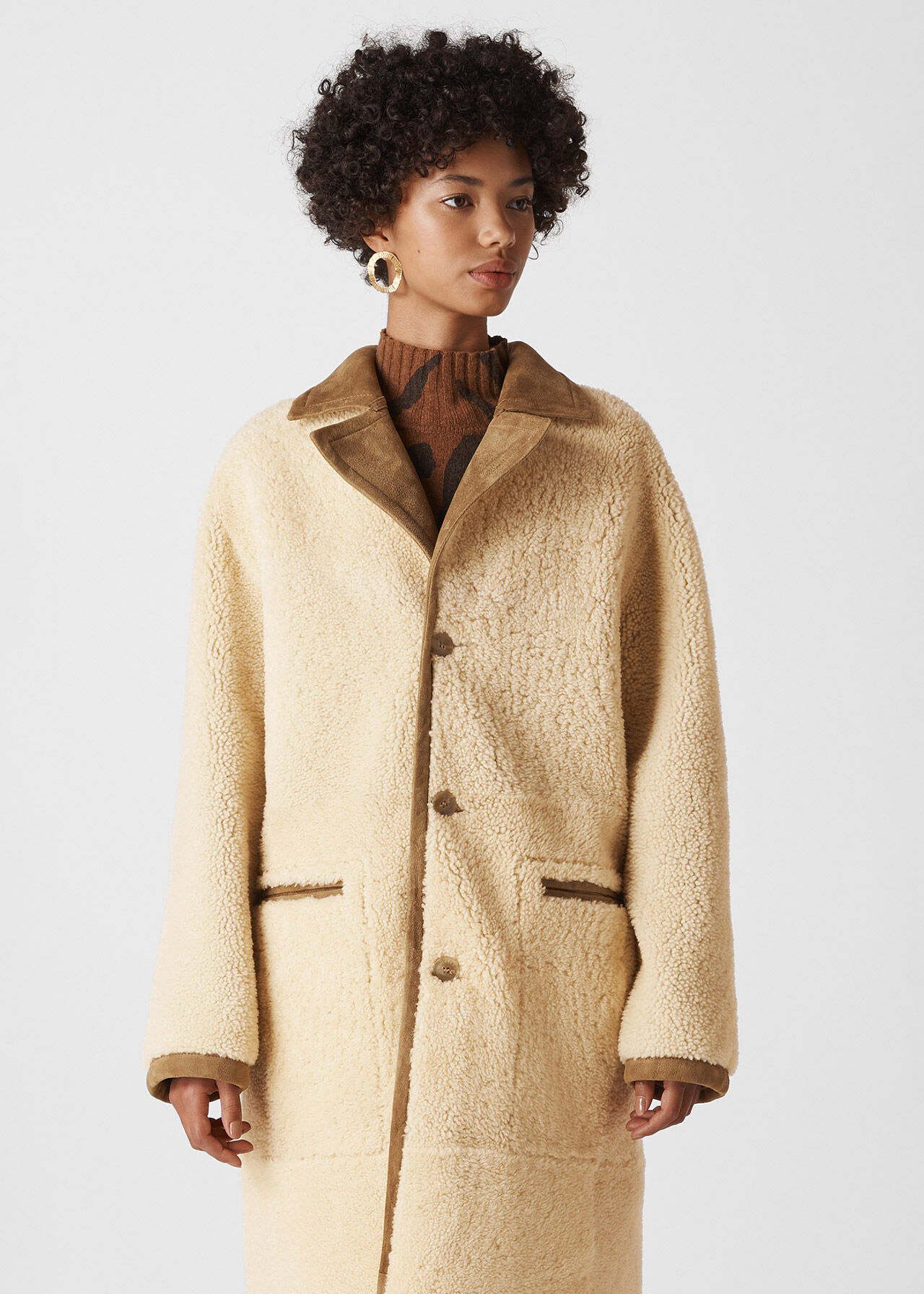 郵送買取 新品5台以上送料無料キャンペーン中！！  | Coat Suede Long Reversible Beige WHISTLES | US Whistles | ジャケット・アウター