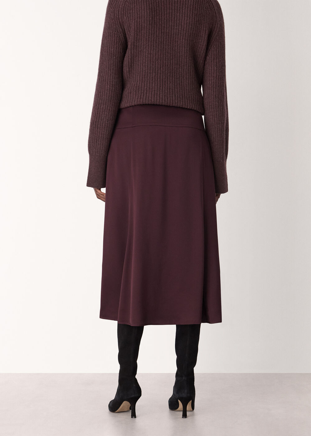 Midi Satin Bias Skirt