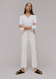 Paiton Ribbed Button Front Top