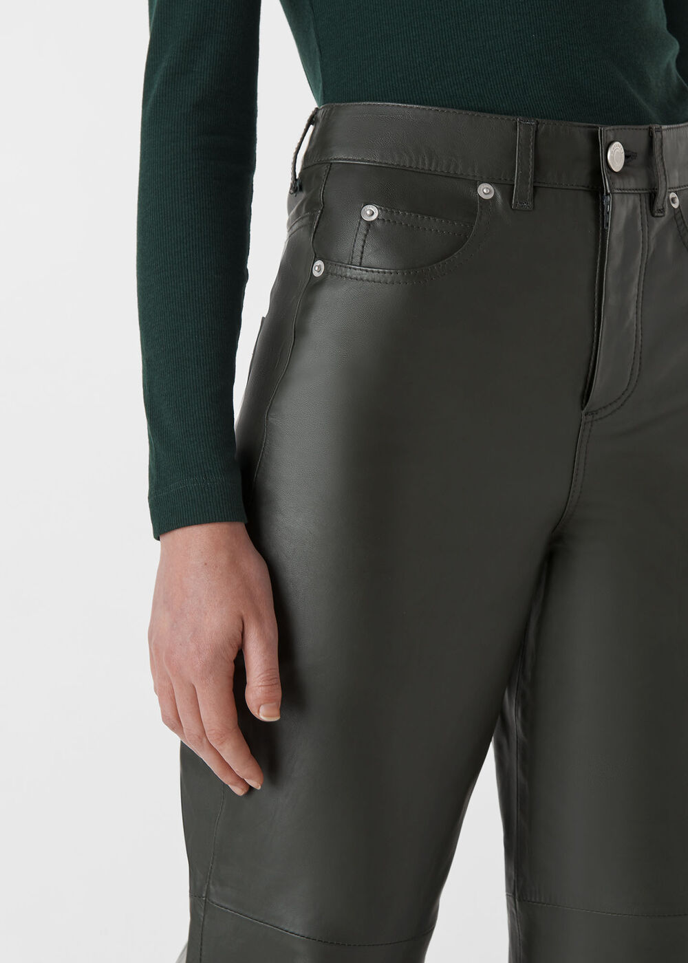 Leather Barrel Leg Jean