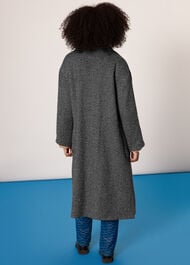 Herringbone Funnel Neck Coat