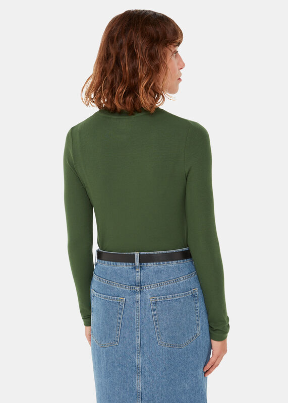 Khaki Essential Ribbed Crew Neck