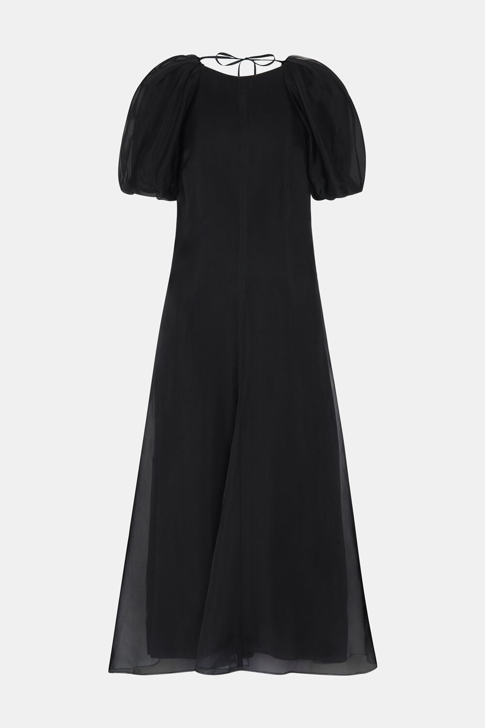 Organza Silk Puff Sleeve Dress