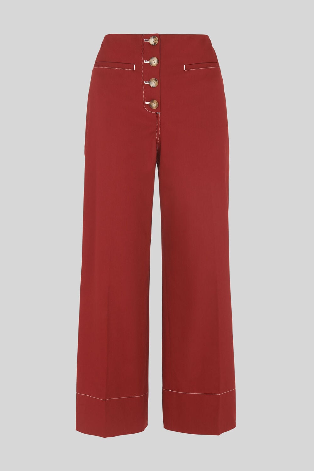 Heidi Button Front Trouser Rust