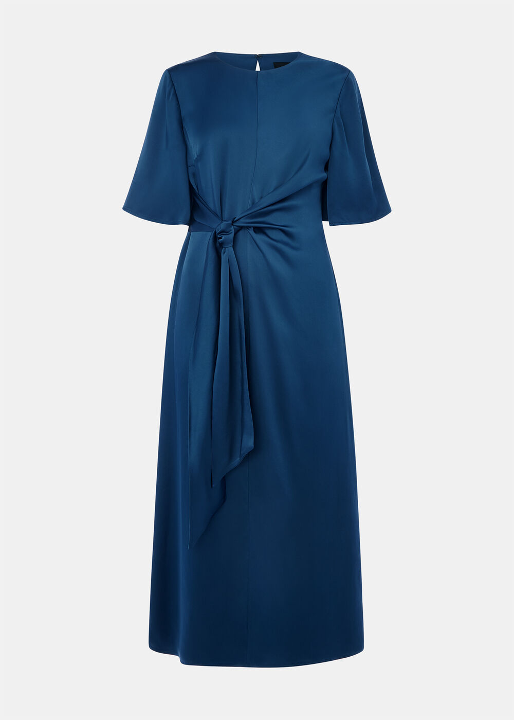 Satin Twist Waist Midi Dress