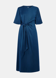 Satin Twist Waist Midi Dress