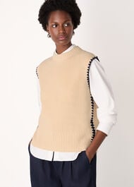 Blanket Stitch Wool Mix Tank