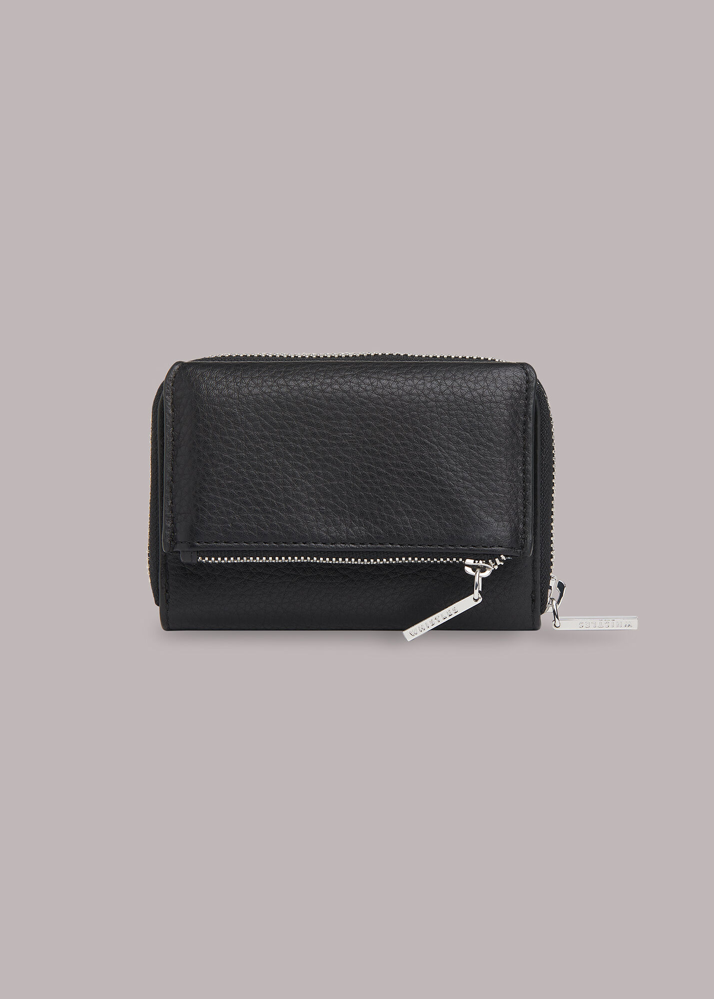 Zip leather pouch