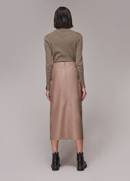 Tie Side Leather Skirt