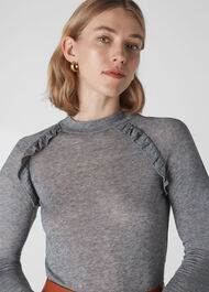 Wool Frill Essential Top Grey
