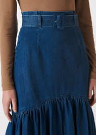 Denim Dropped Waist Skirt