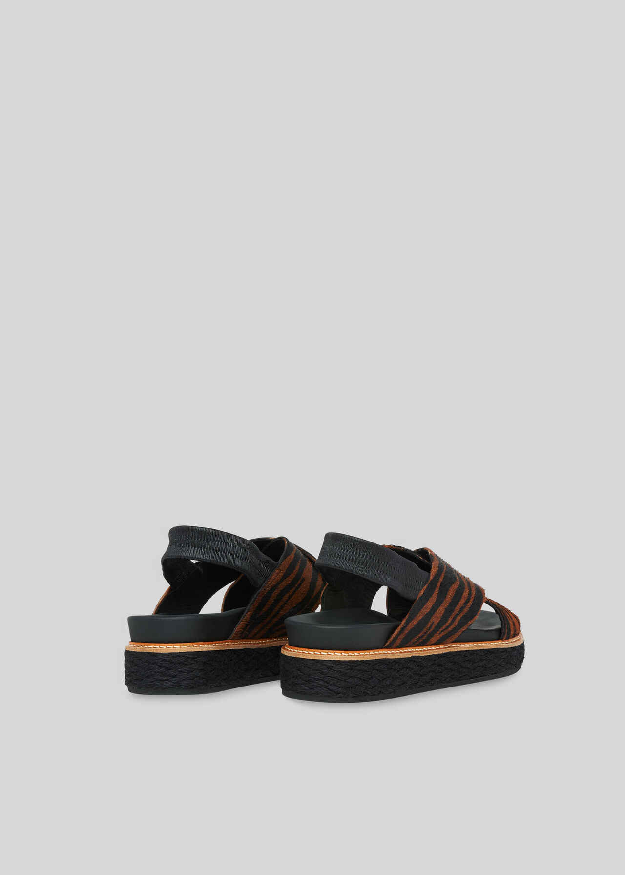 Robyn Tiger Cross Strap Sandal Brown/Multi