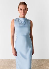 Cowl Neck Satin Maxi Dress