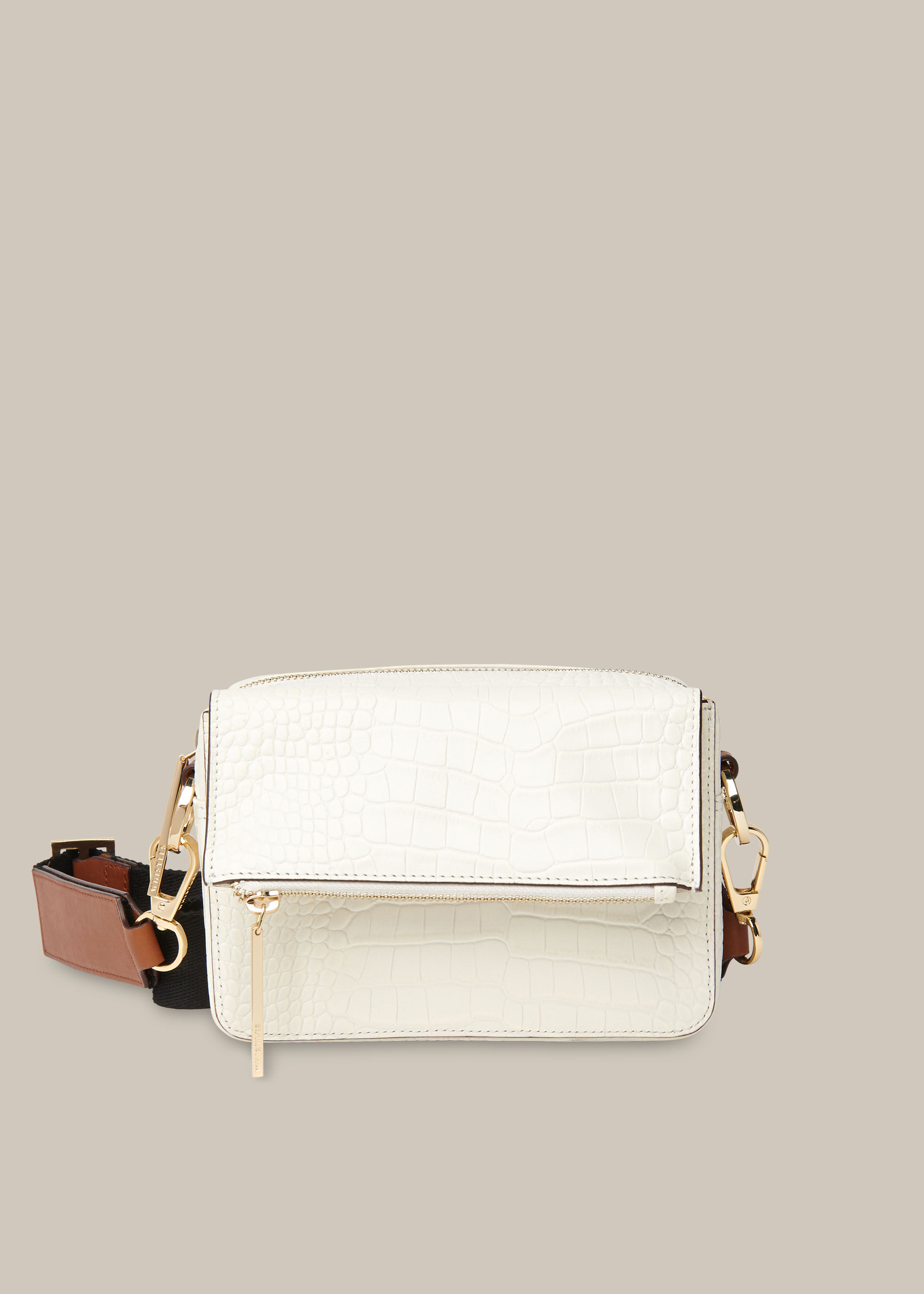 white croc cross body bag