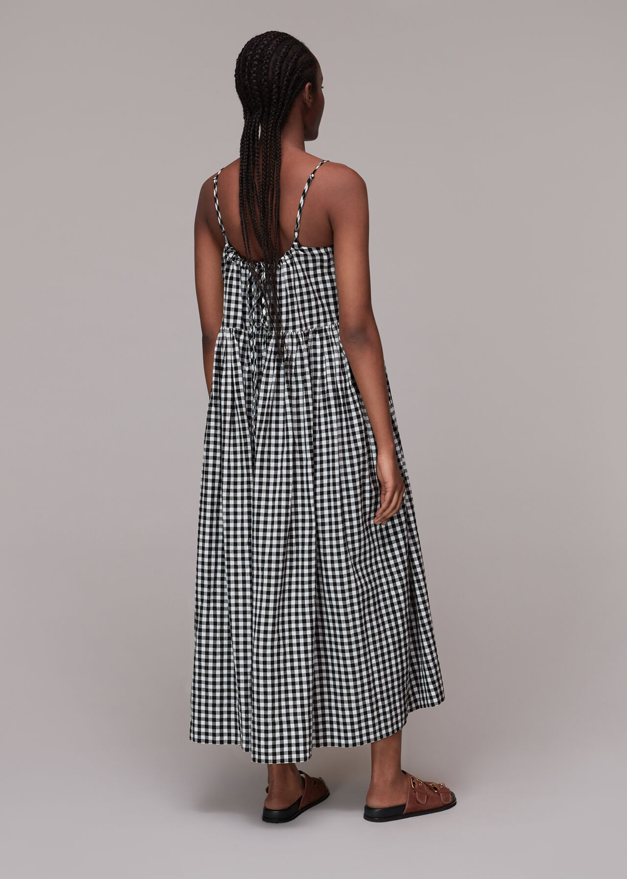 Carmen Gingham Trapeze Dress