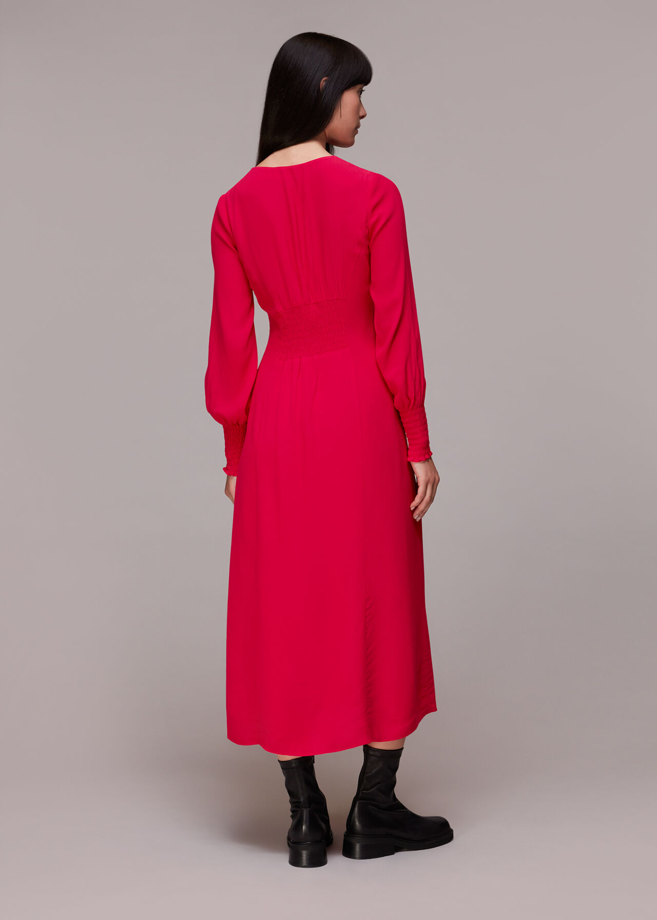 Ilana Shirred Midi Dress