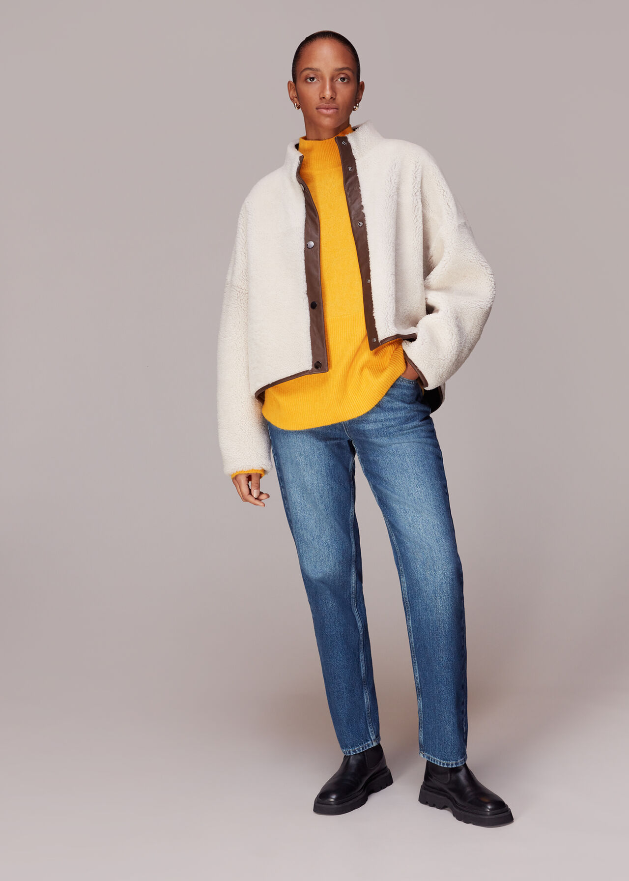 Relaxed Funnel Neck Jumper