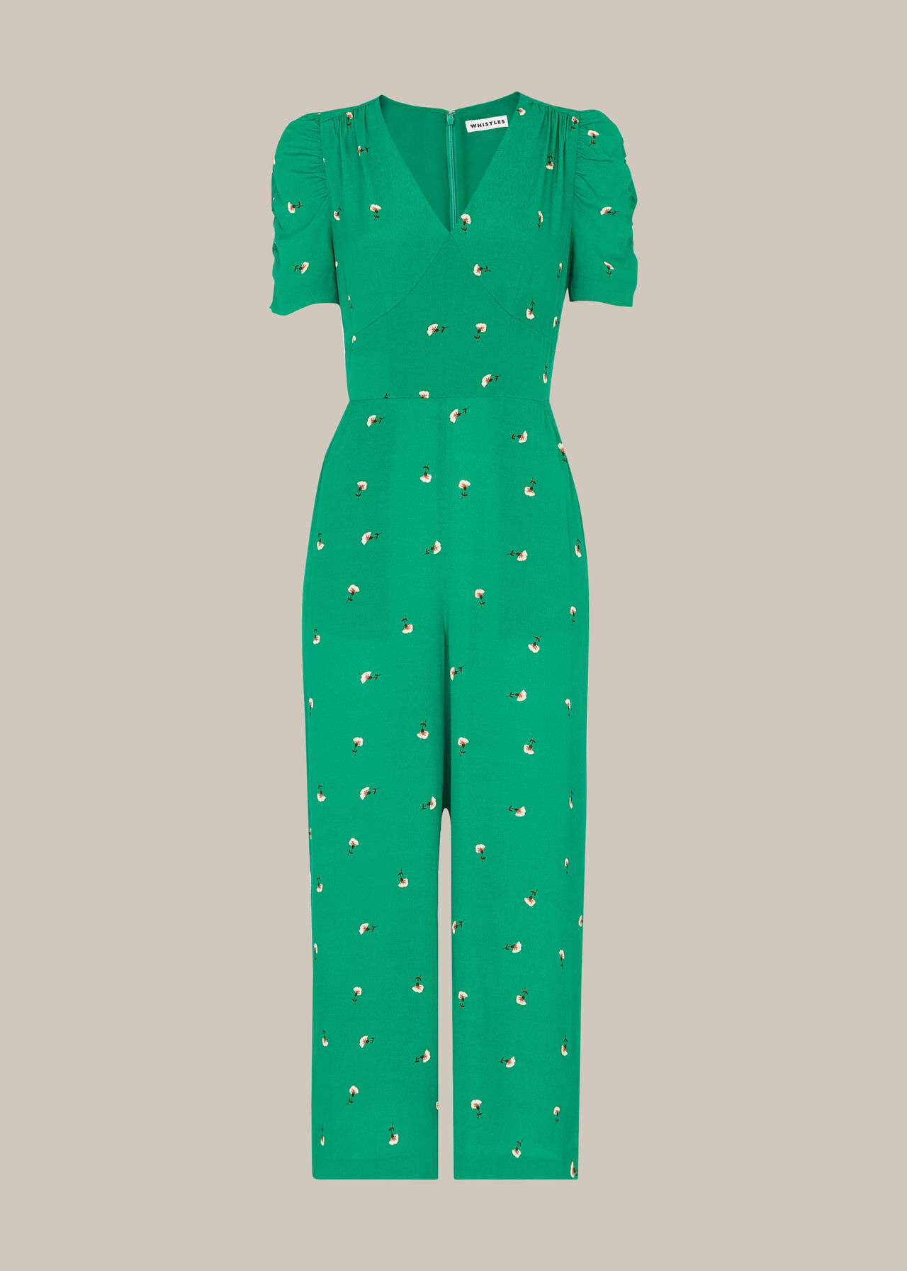 Romantic Floral Print Jumpsuit Green/Multi